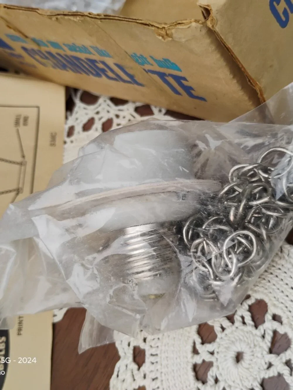 NEW unused Chandelette waterfall chandelier Snyder screw into lite socket 1950s